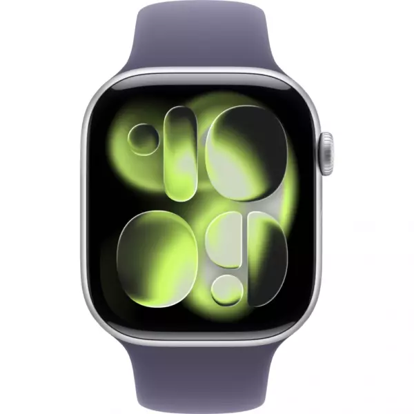 Apple Watch 11 42mm, Silver Aluminum, Purple Fog Sport Band, M/L
